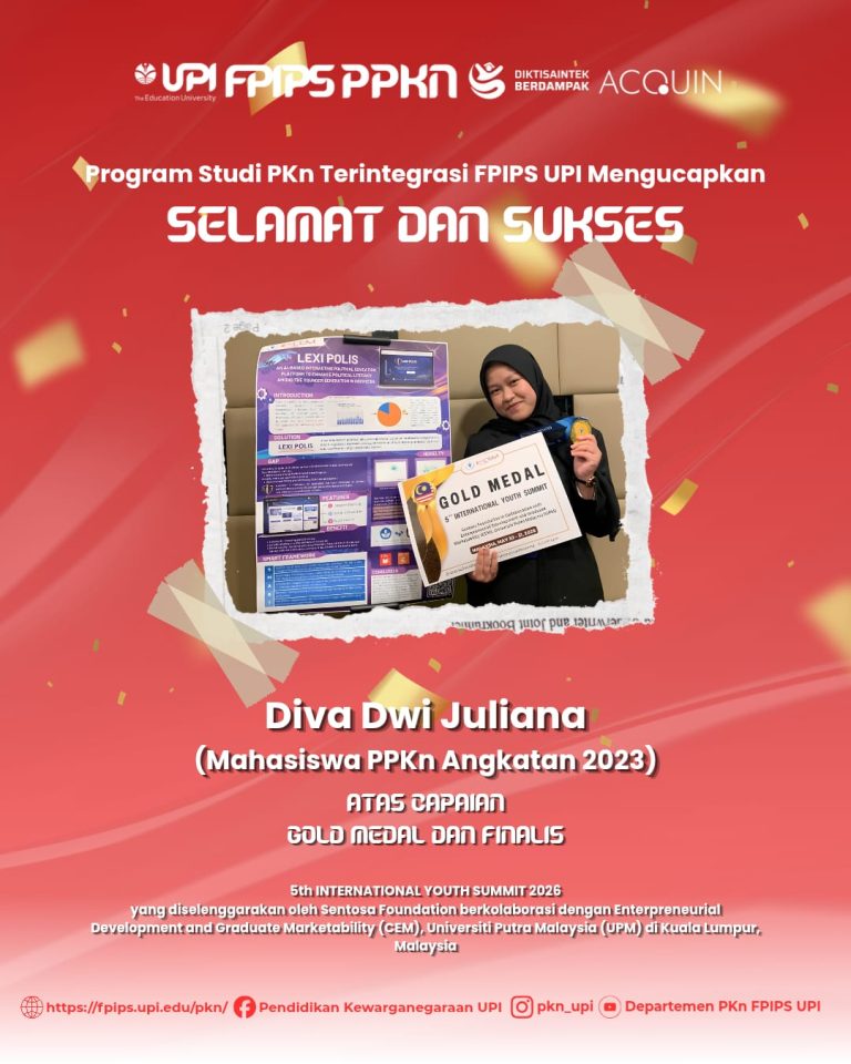 Mahasiswa PPKn UPI Raih Gold Medal dan Predikat Finalis pada 5th International Youth Summit 2026 di Malaysia