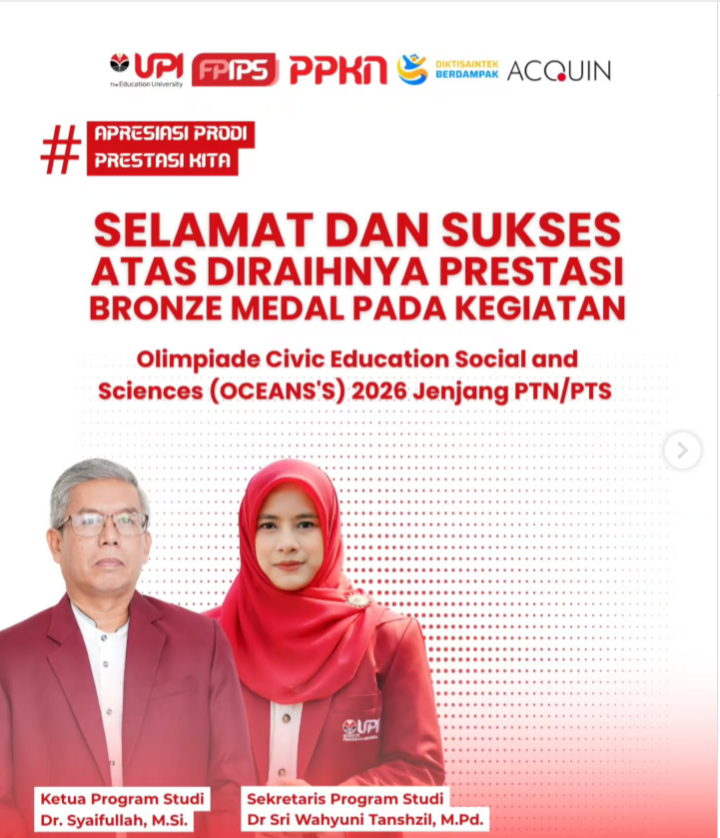 Tiga Mahasiswa PPKn UPI Raih Bronze Medal pada OCEANS'S 2026 Tingkat Nasional